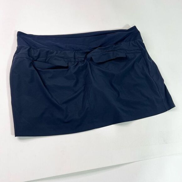 Athleta Skort Women 24 Blue Mini Soho Elastic Waistband Poly Spandex Navy Shorts - Picture 9 of 9